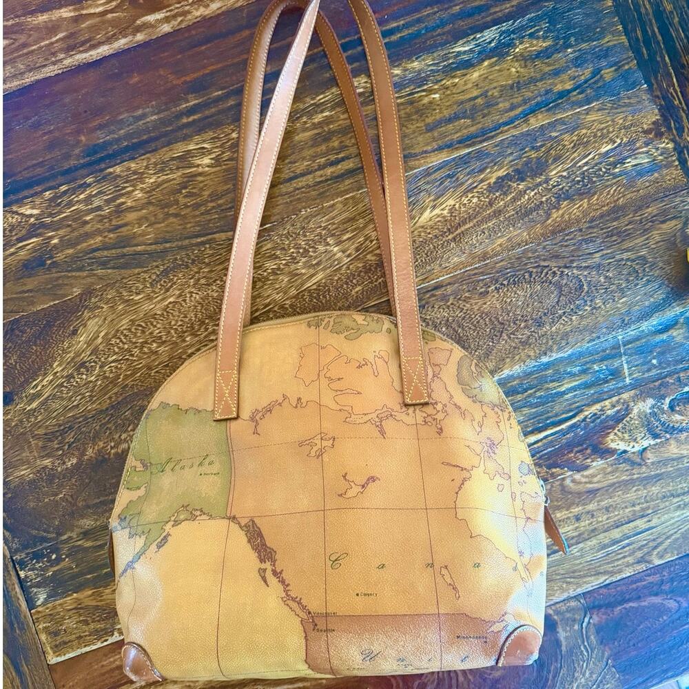 Alviero Martini Geo Classic Map Dome Shoulder Bag